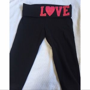 PINK Victoria's Secret Pants - Victoria Secret PINK BLING cropped yoga pants PINK Victoria's Secret Pants - Victoria Secret PINK BLING cropped yoga pants