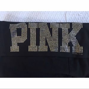 PINK Victoria's Secret Pants - Victoria Secret PINK BLING cropped yoga pants PINK Victoria's Secret Pants - Victoria Secret PINK BLING cropped yoga pants