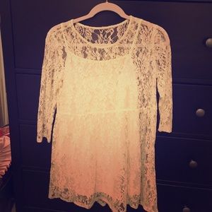 Ivory lace dress with slip