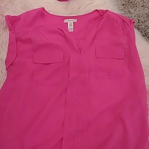 Hot pink vneck top