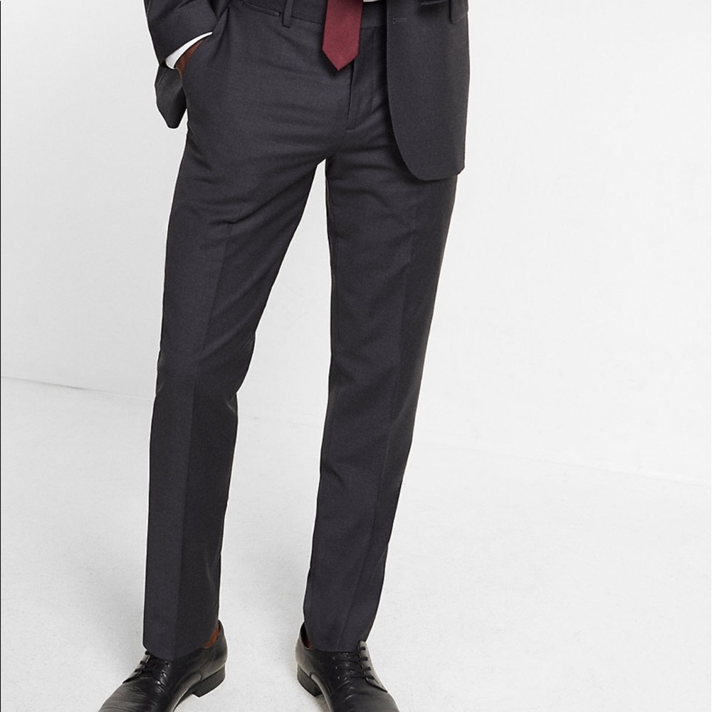 Men's charcoal gray slim fit dress pants