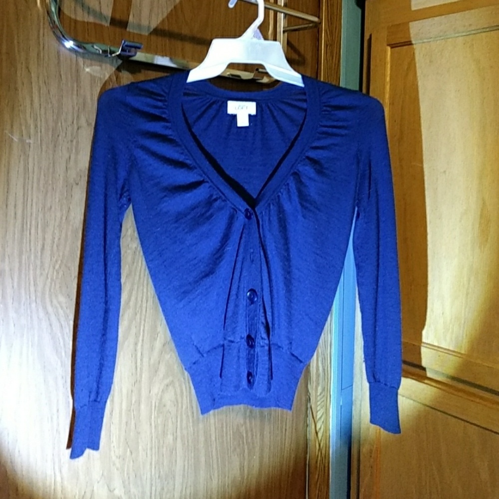 Teal Blue V Neck Cardigan