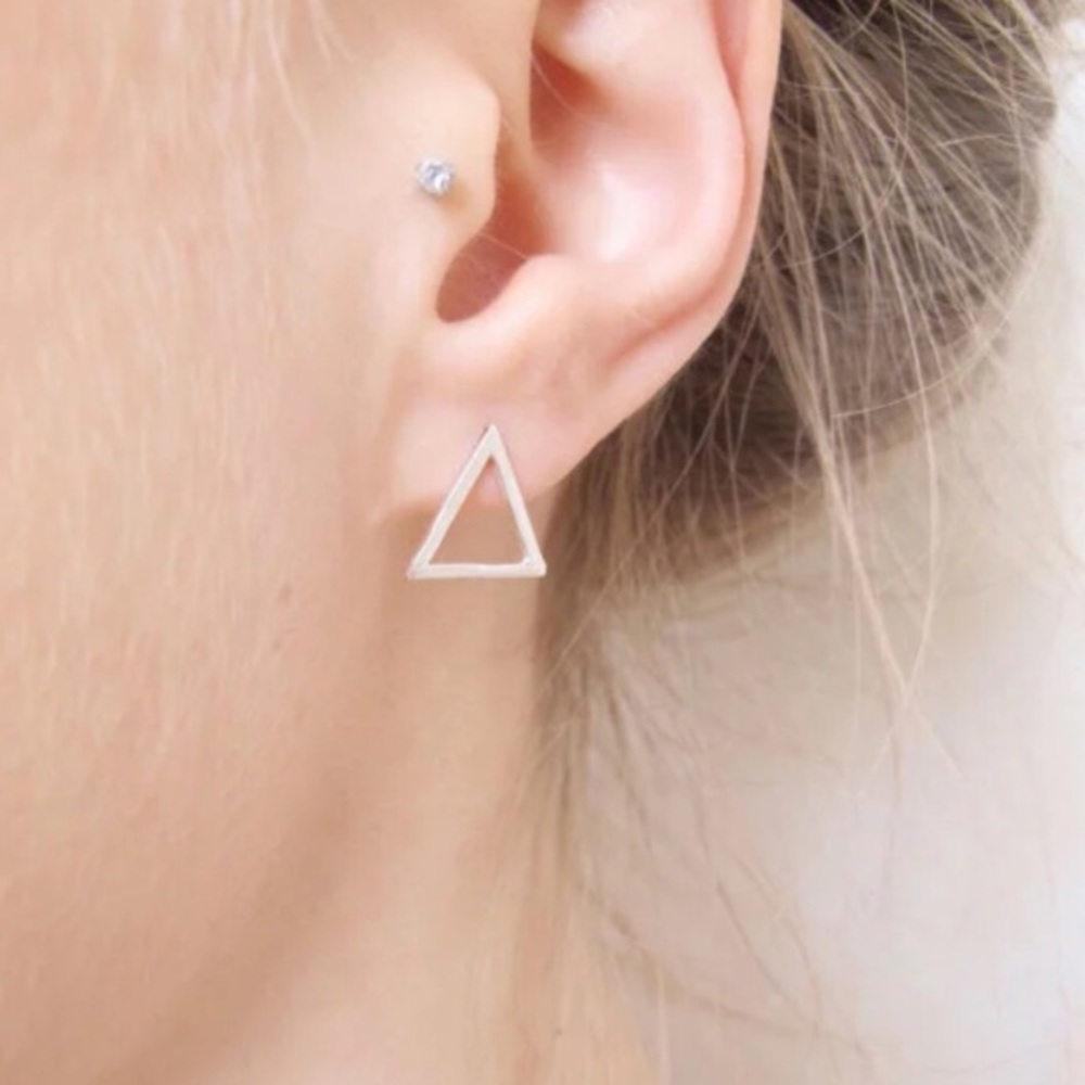 Last 1! šMinimalist Triangle Earrings - Picture 3 of 4