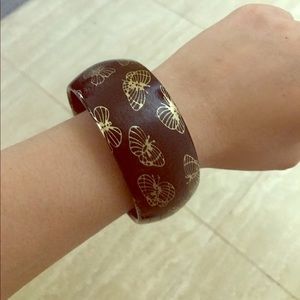 Black and gold butterfly bangle