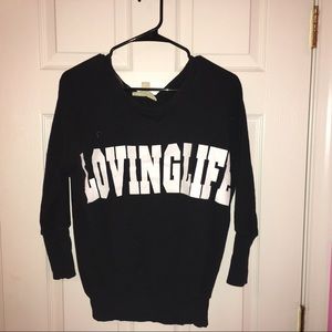 Black graphic sweater