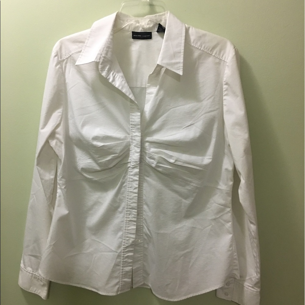 NY&C white button up