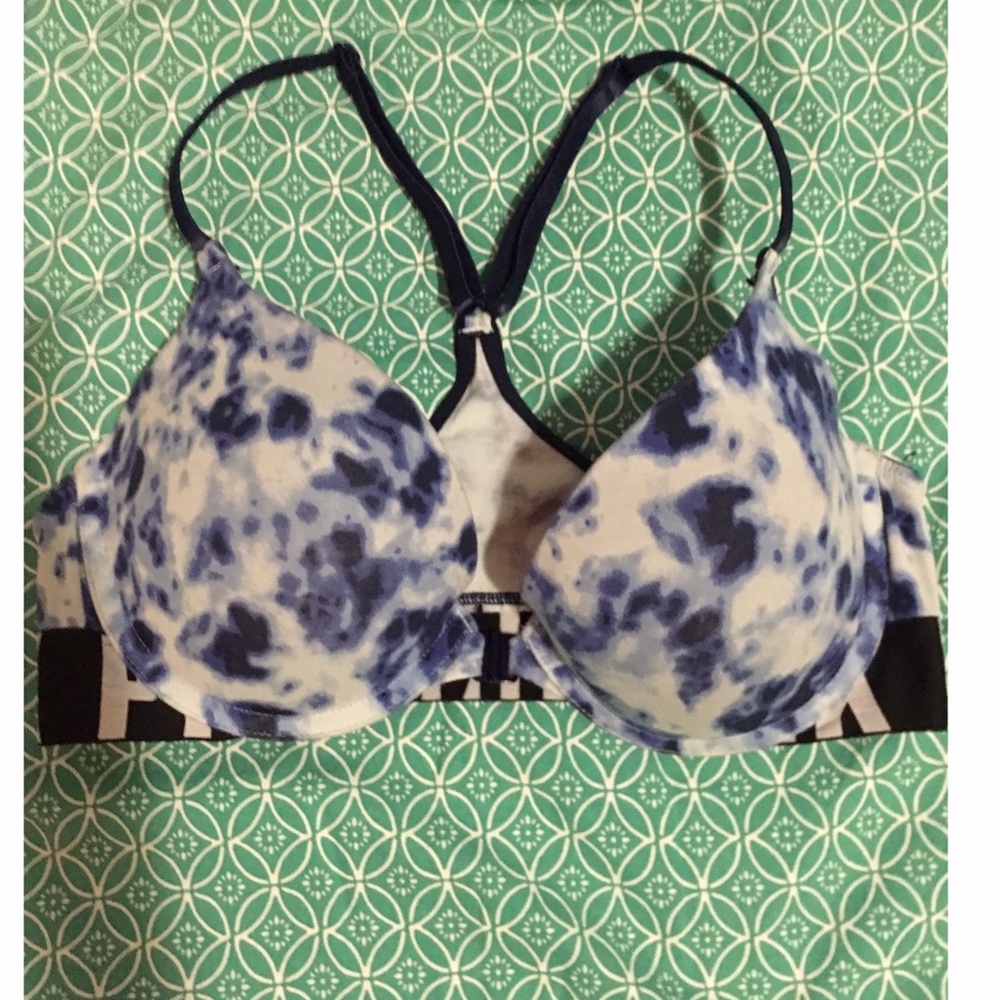 VS blue tie dye push-up bra