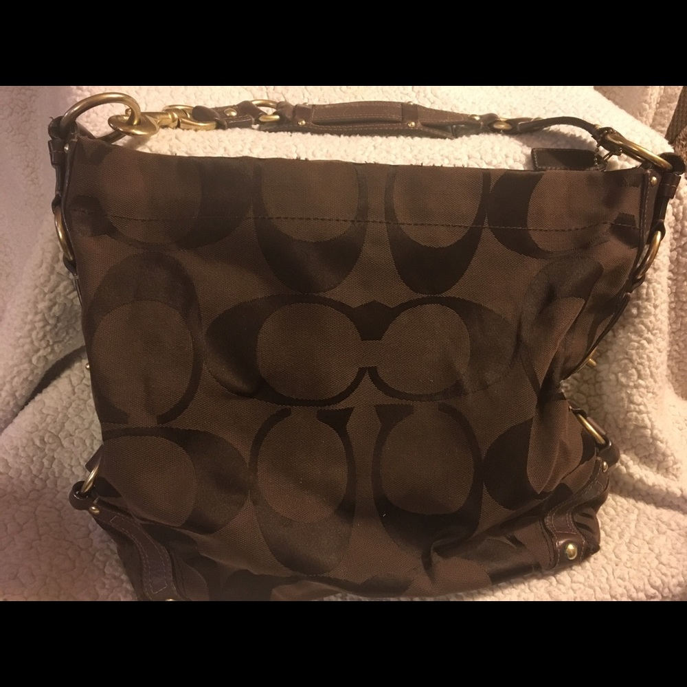 Coach Brown Signature Canvas Carly Bag Style10619