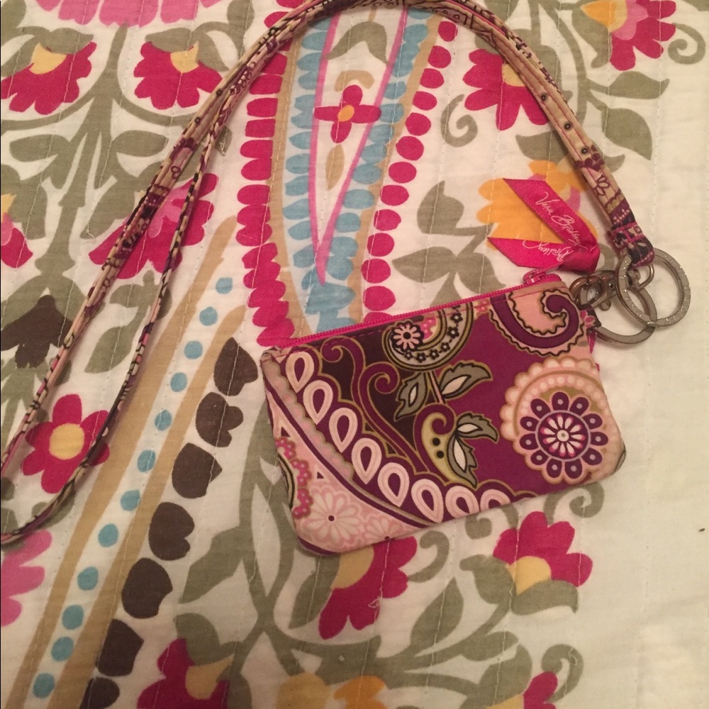Vera Bradley wallet + lanyard