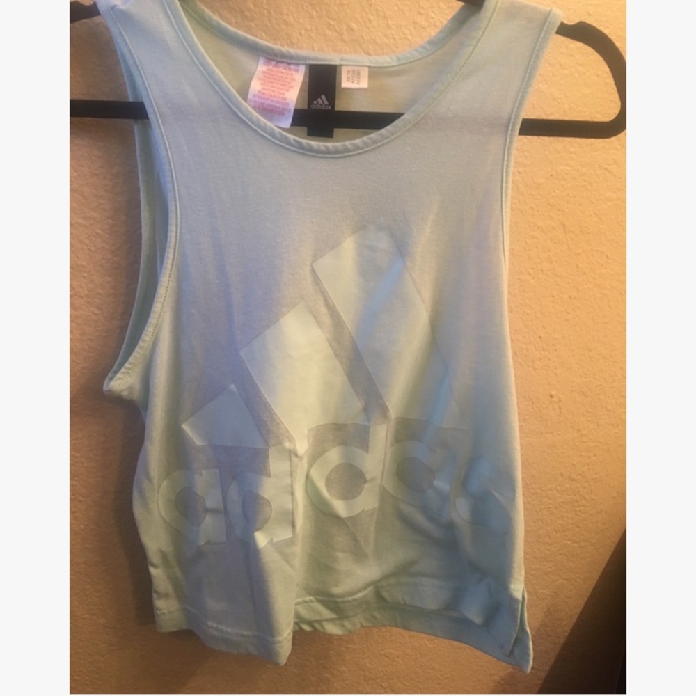 Baby blue adidas shirt