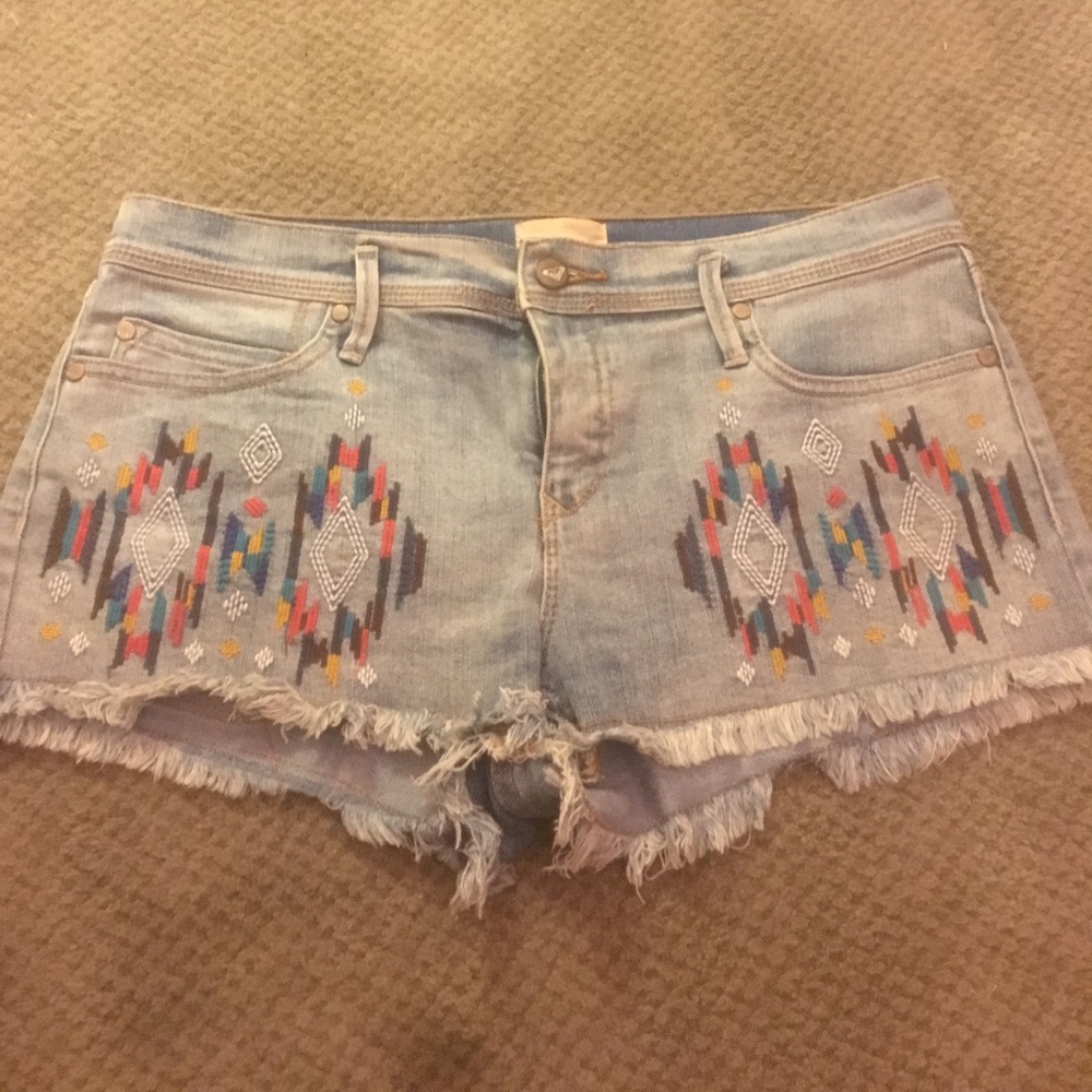 Roxy embroidered jean shorts
