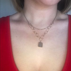 Multi-strand Elizabeth Plumb druzy necklace