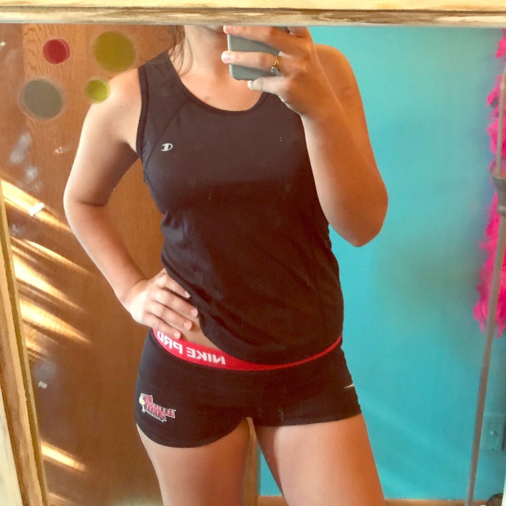 illinois state university spandex shorts