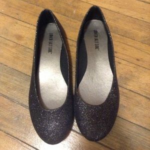 Black Sparkly Flats