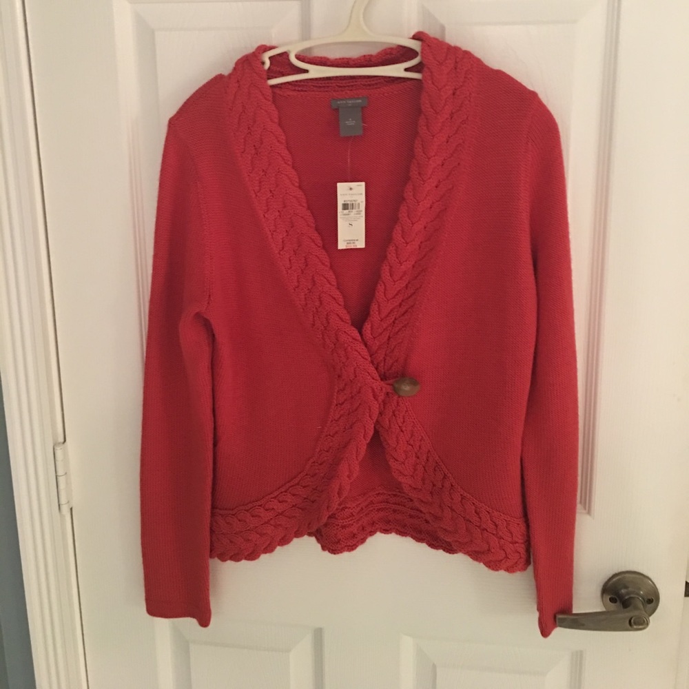 Burnt Orange wool braided Sweater/Cardigan