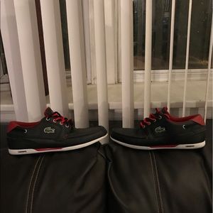 Black and red Lacoste sport sneakers