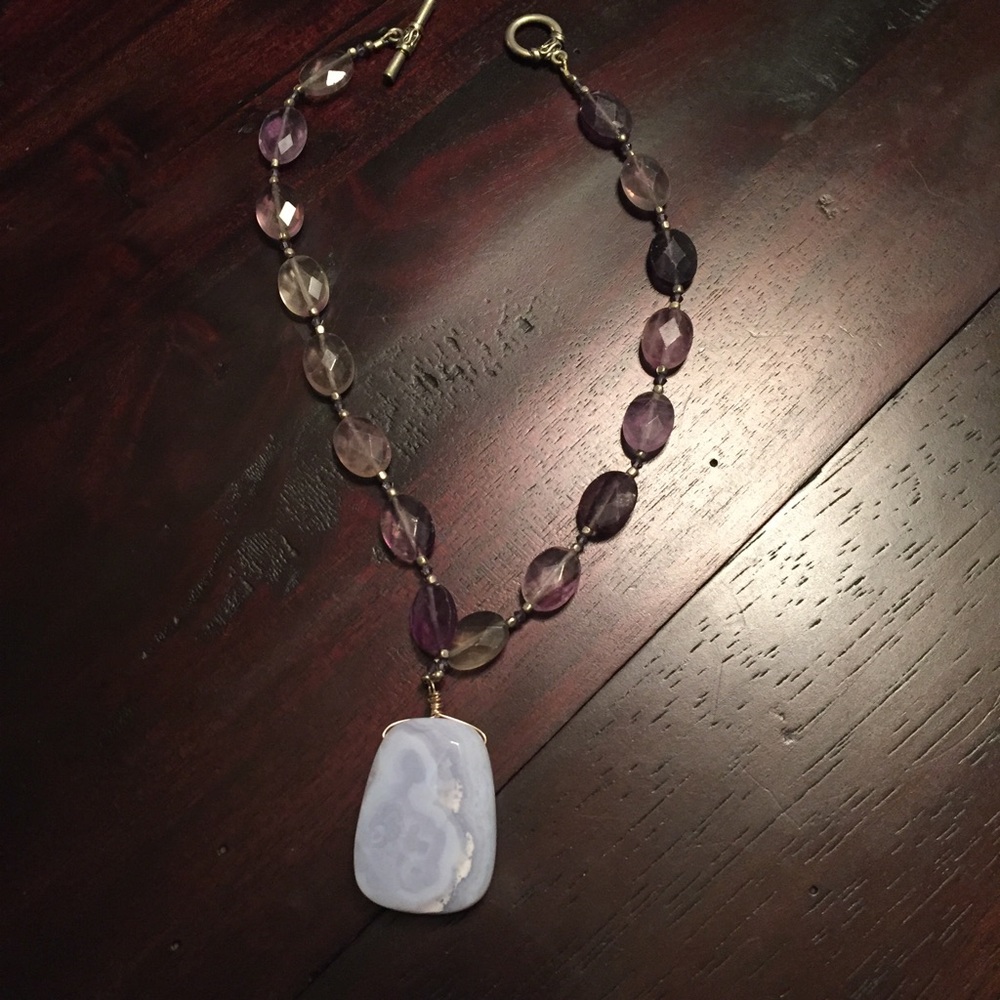 Purple statement necklace