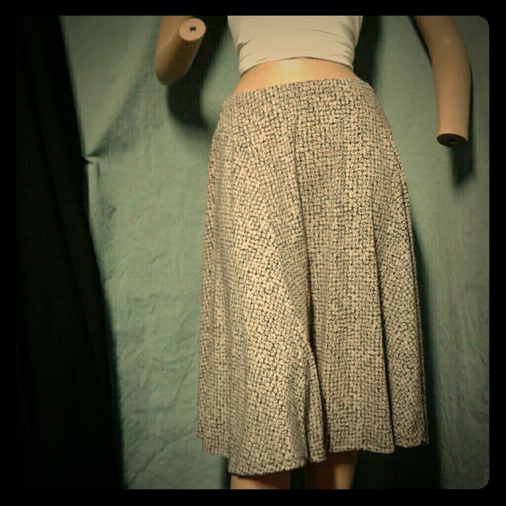 Brown and Beige  Print  Michael Kors Swing Skirt