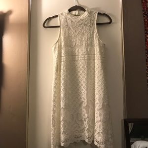 White lace dress. Perfect for summer and spring!
