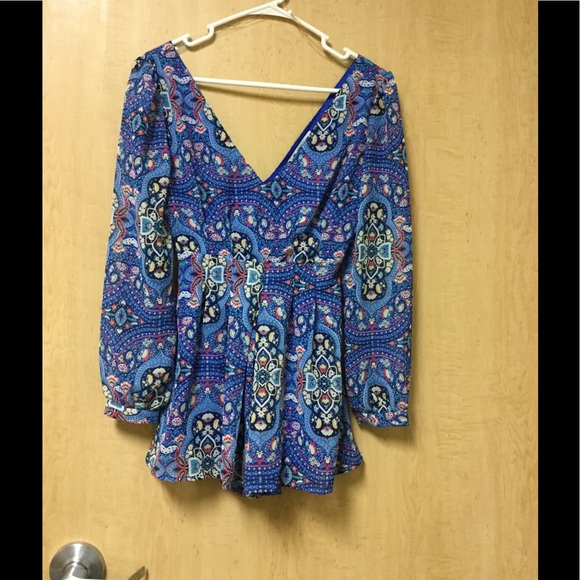 Forever 21 blue paisley romper - Picture 1 of 1