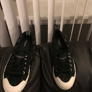 Black and cream coach sneakers
