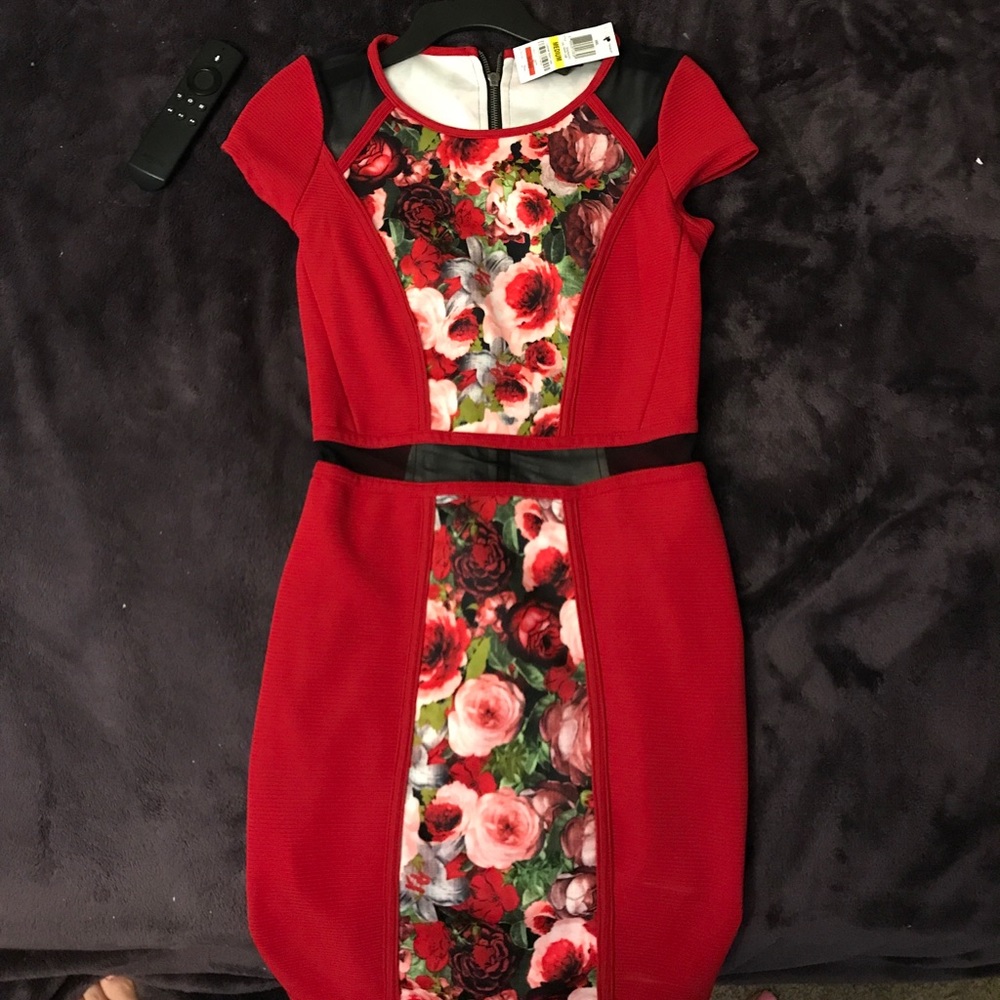 Red flower dress