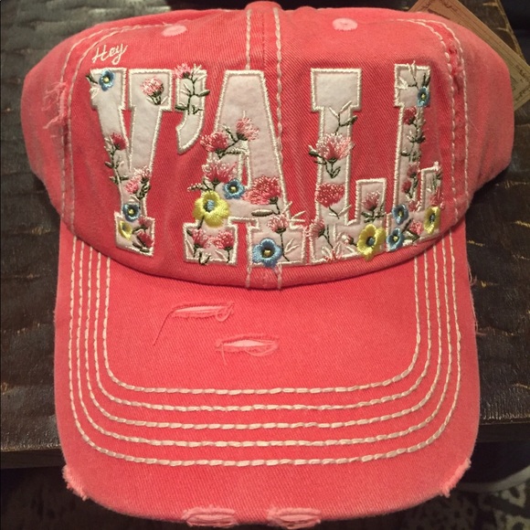 Coral Hey Y'all Hat - Picture 3 of 4