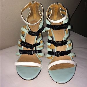 L.A.M.B. Ankle strap high heel sandal mint green
