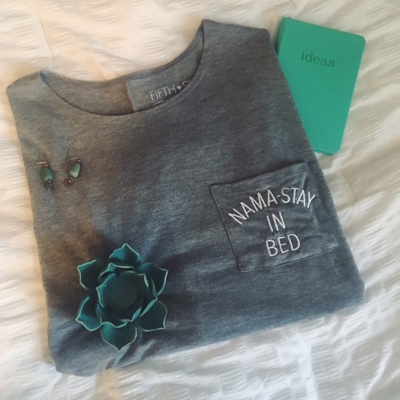 Fifth Sun Tops - Nama-Stay in Bed Embroidered Pocket Tee