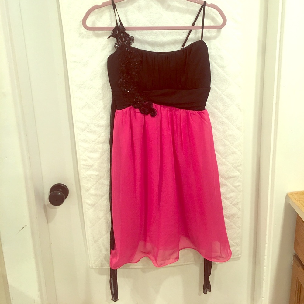 Black and pink formal dress