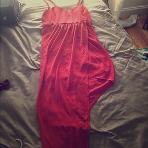 Coral High low maxi dress