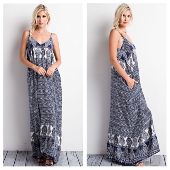 BLOWOUT SALE {LAST1} ‘Bella’ Boho Print Maxi Dress - Picture 3 of 6
