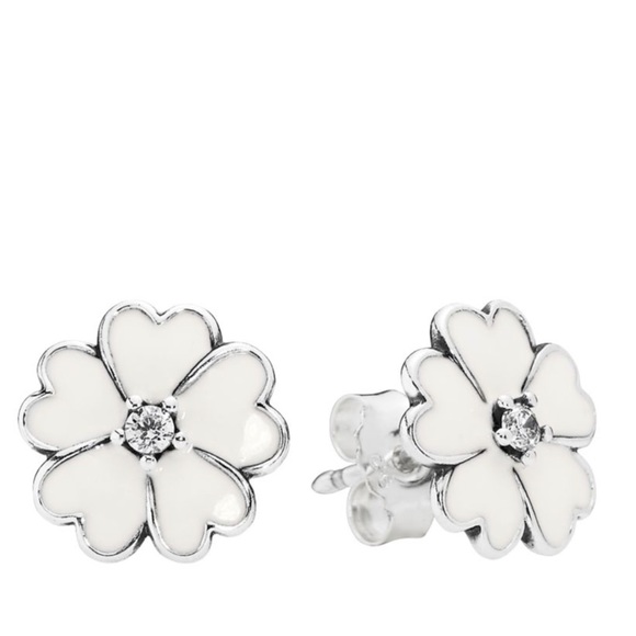 Pandora Jewelry - Earrings Sterling Silver & Enamel Primrose Studs