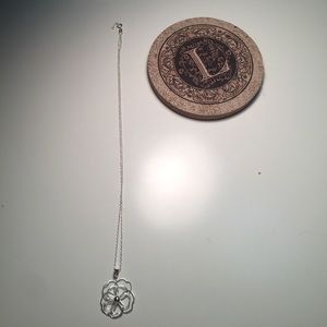Sterling Silver wire flower necklace
