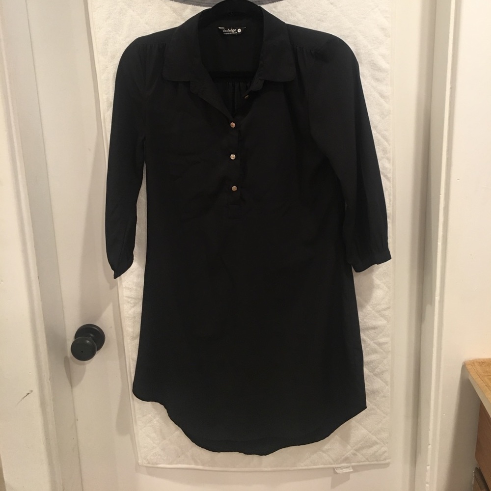 Black collared shirt dress