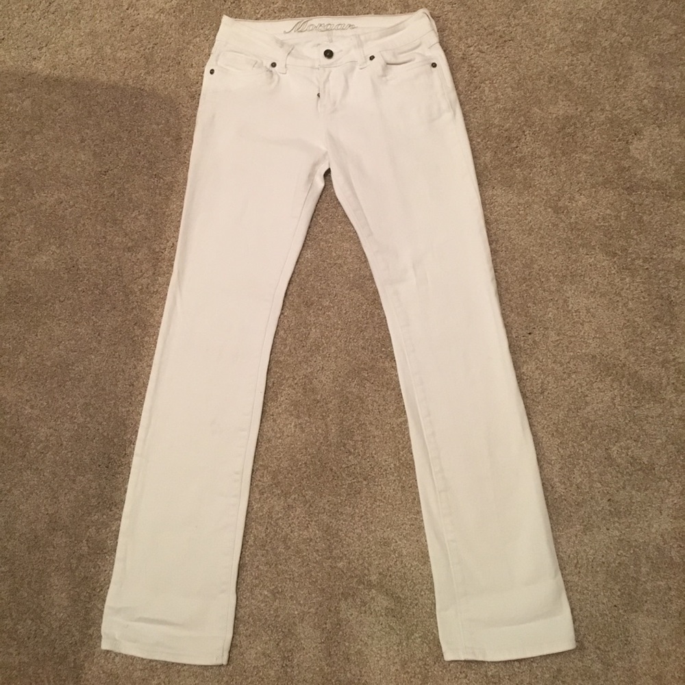 Jeans: White low rise bootcut