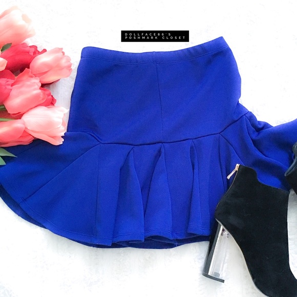 Dresses & Skirts - Cobalt Blue Flounce Hemline Skirt
