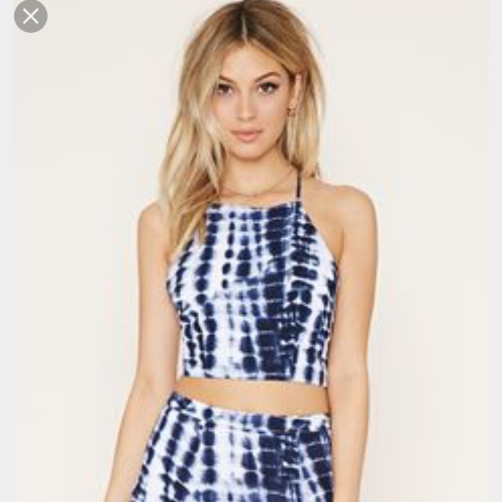 Forever 21 tie dye crop top open back