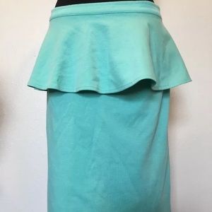Mossimo Mint Green Peplum Pencil Skirt Size XL