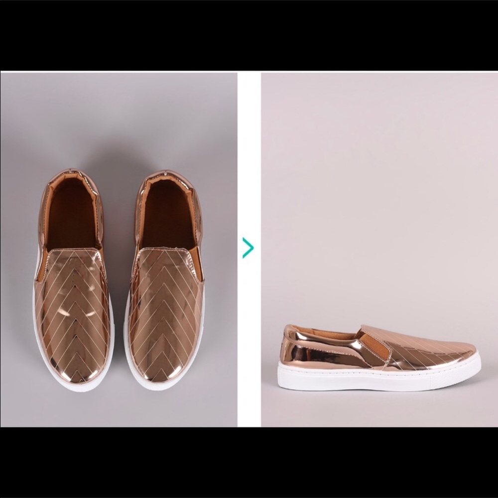 Rose Gold Slip on Sneakers