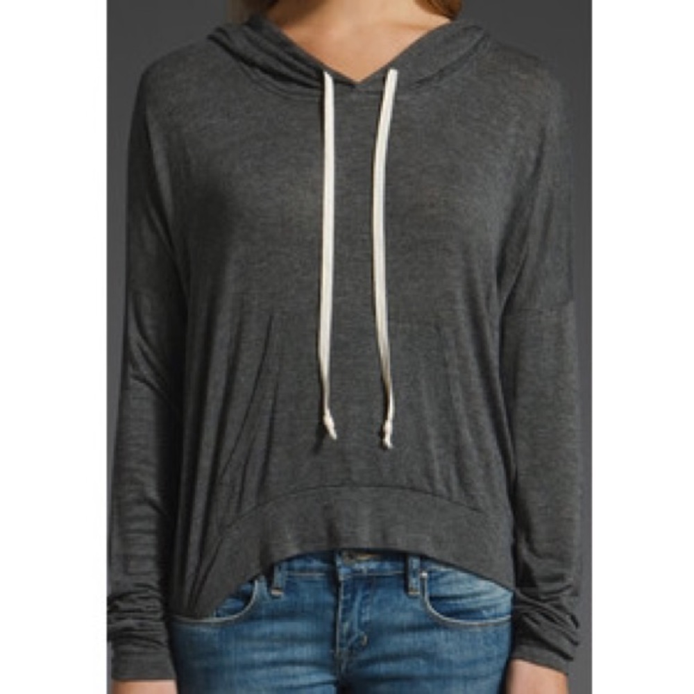 Brandy Melville Charcoal Drawstring Hoodie - Picture 1 of 3