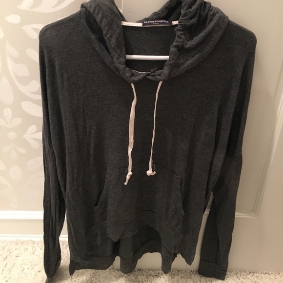 Brandy Melville Charcoal Drawstring Hoodie - Picture 3 of 3