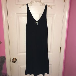 Black V-neck Mini Dress