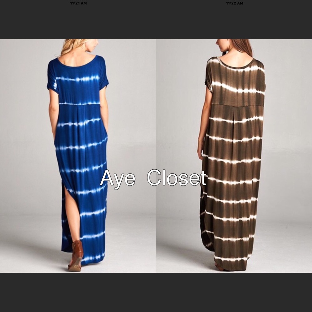 Oversized slit pockets long maxi dress sold - Picture 3 of 7