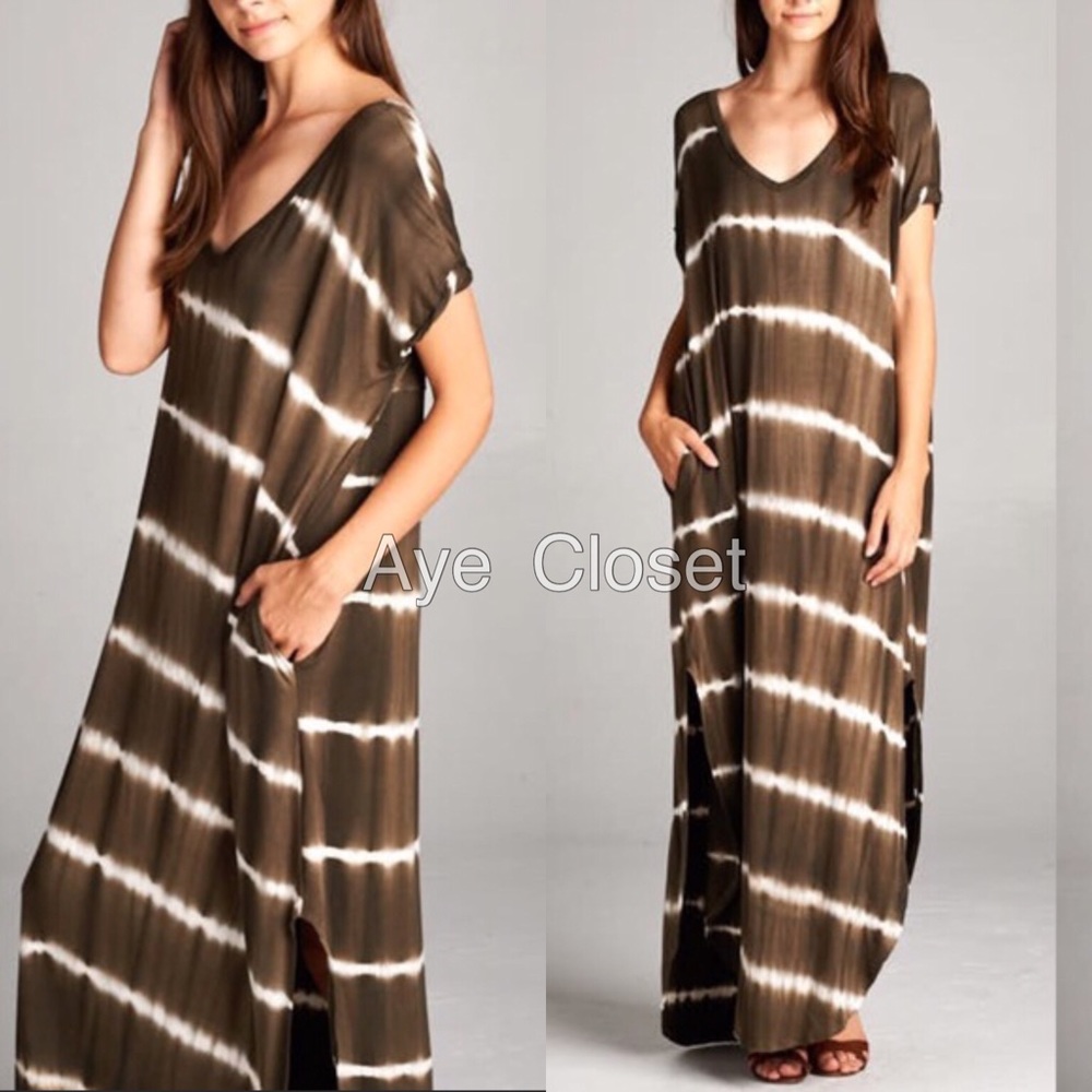 Oversized slit pockets long maxi dress sold - Picture 4 of 7