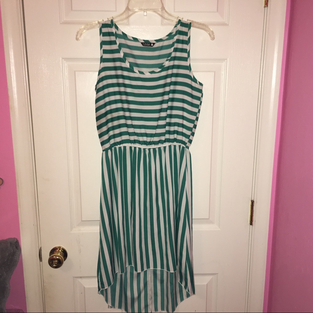 Stripped High-Low Dress