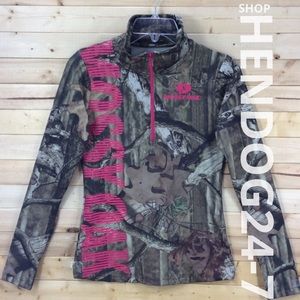 MOSSY OAK 1/4 ZIP PULLOVER L/SLV THUMB HOLES