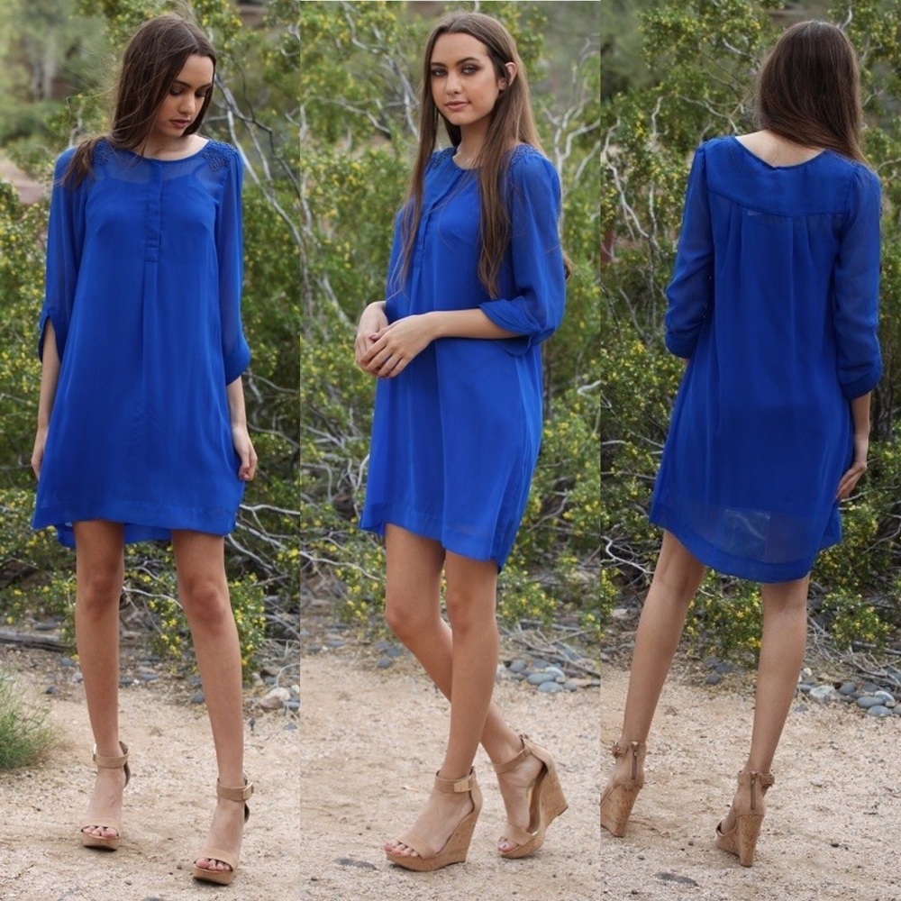 ANGIE- Studded Shoulder Sheer Dress (Size S-L)