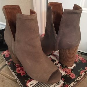 Jeffrey Campbell Taupe Cutout Ankle Boots
