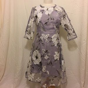 Beautiful Sheer Lavender Floral Print Dress